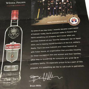 LARGE LIQUOR POSTER WITH BRUCE WILLIS
